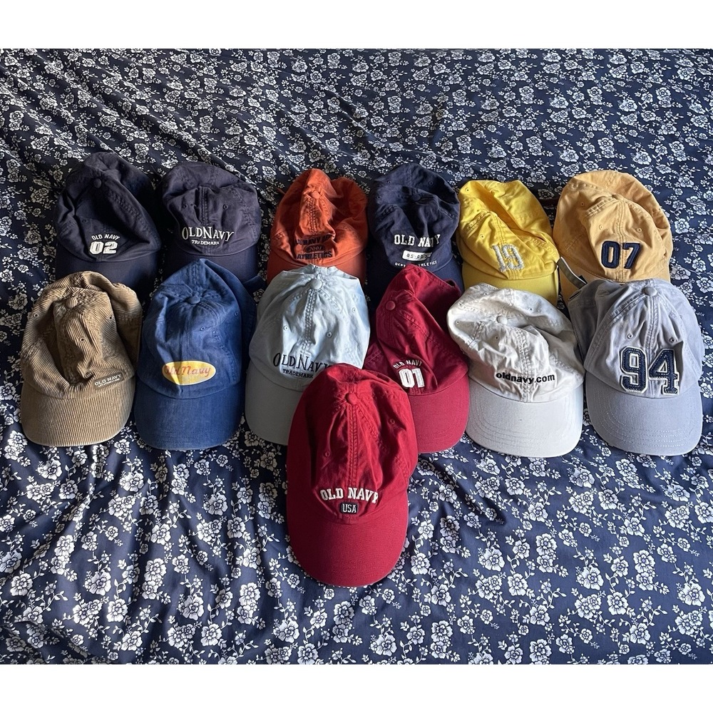 Vintage Old Navy Hats Y2K 2000s Adjustable Baseball Dad Caps Trucker Lot of 13